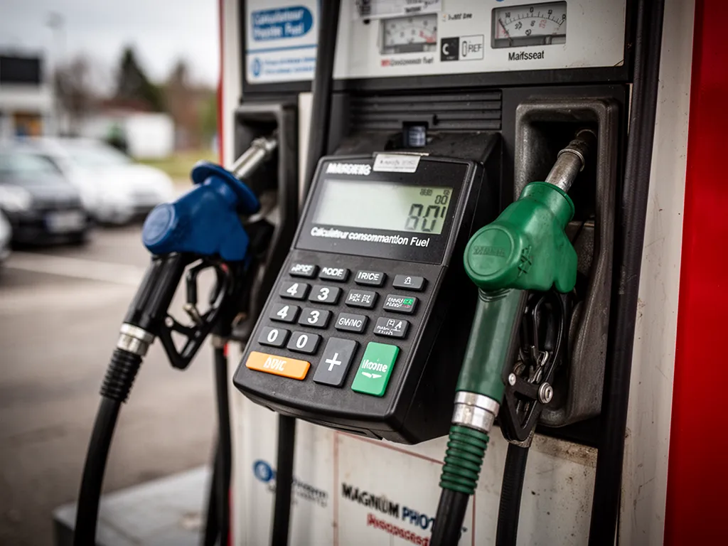 Main tenant un carnet de suivi carburant devant un tracteur et une cuve de GNR sur une exploitation