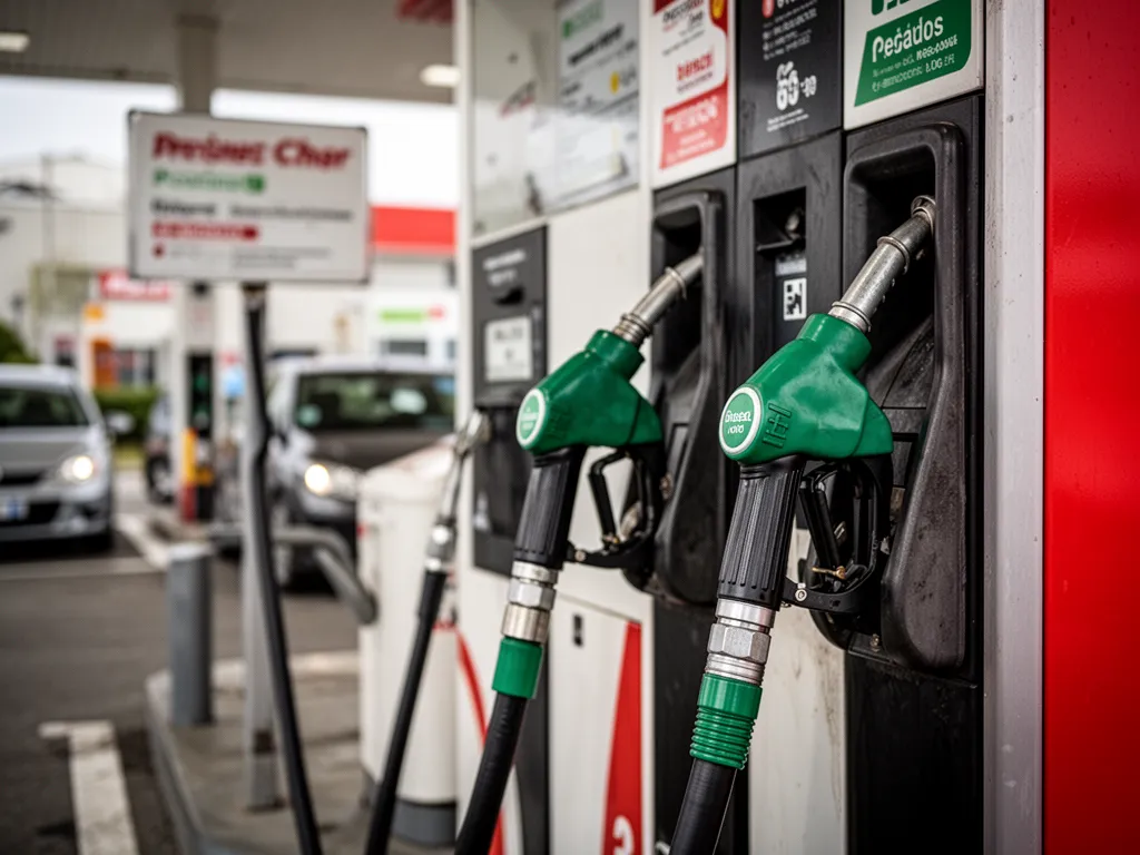 Tableau de bord d’un véhicule diesel sur route avec indication de consommation