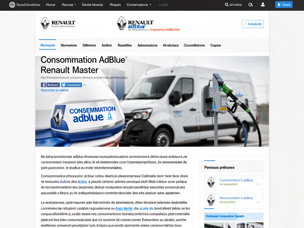 Consommation AdBlue Renault Master : réel, causes et économies