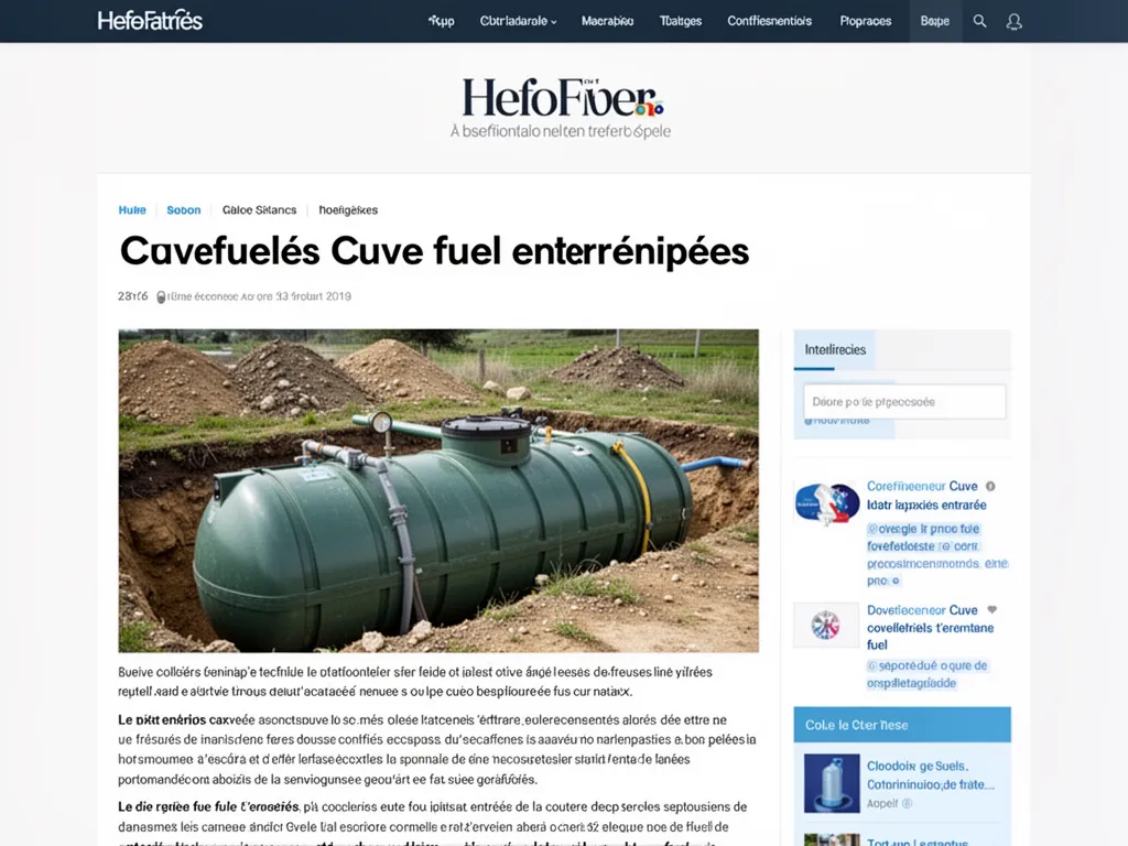 Cuve fuel enterrée : choix, risques et alternatives