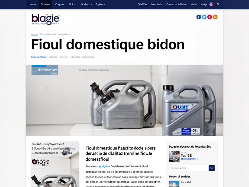 Fioul domestique bidon : usages, risques et bonnes pratiques