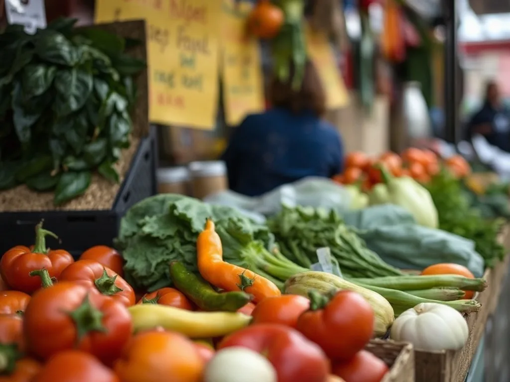 Assortiment de fruits et légumes exotiques commençant par la lettre X sur un étal