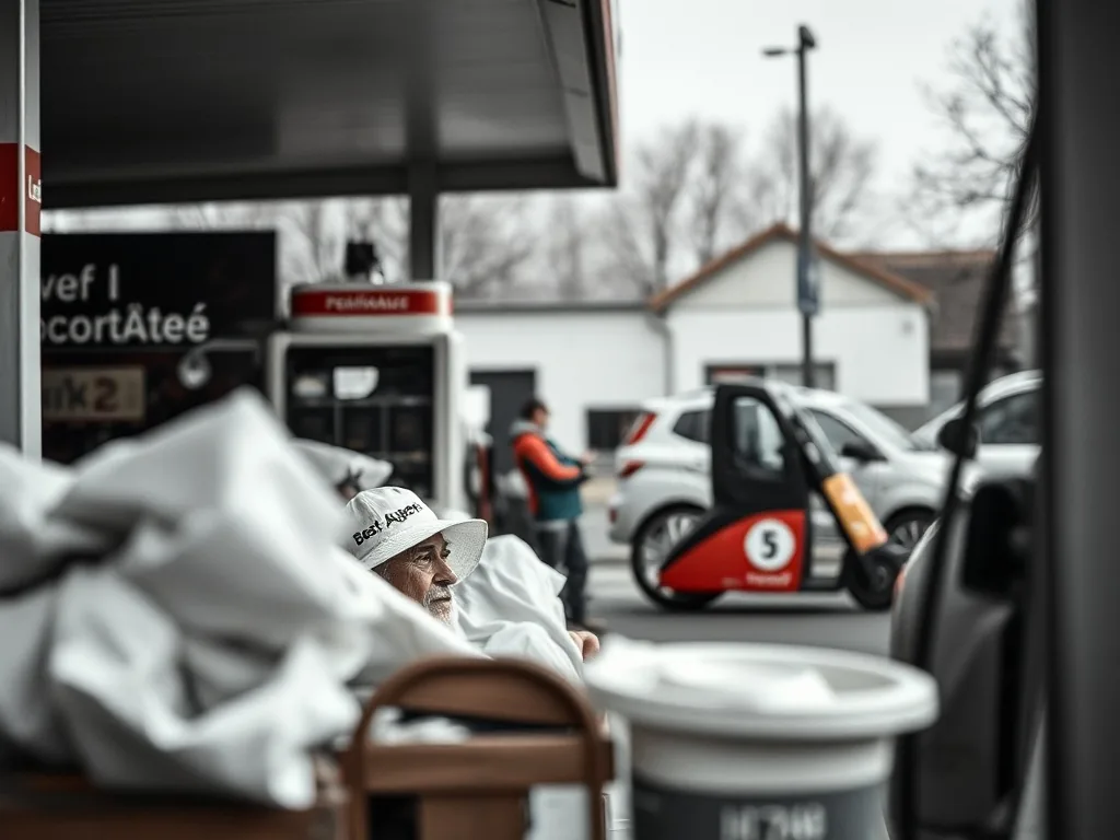 Panneau de prix de carburant d'une station-service à Villeneuve-sur-Lot