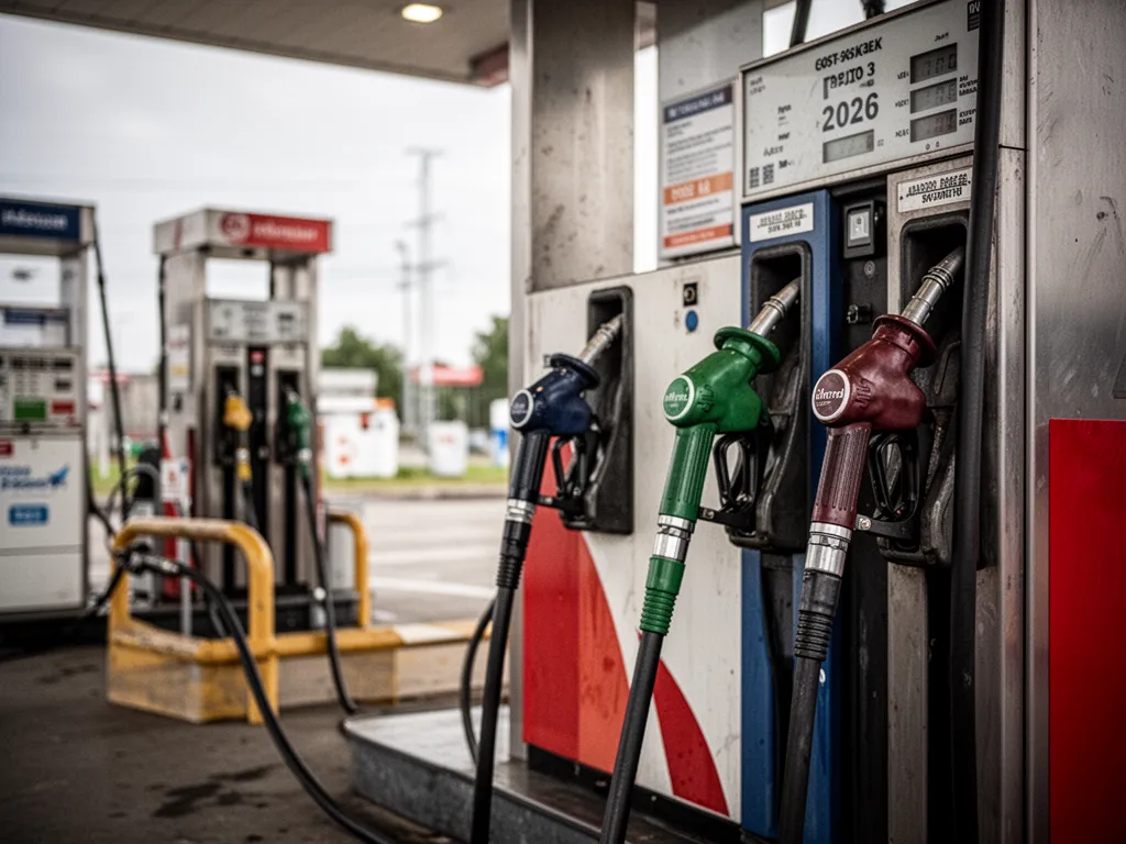 Pompe de gasoil avec prix affiché sur une station-service