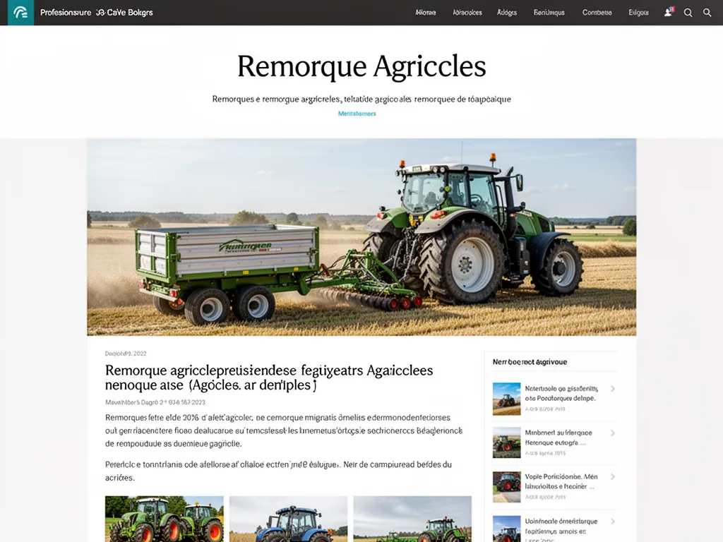 Remorque agricole : bien choisir pour son exploitation